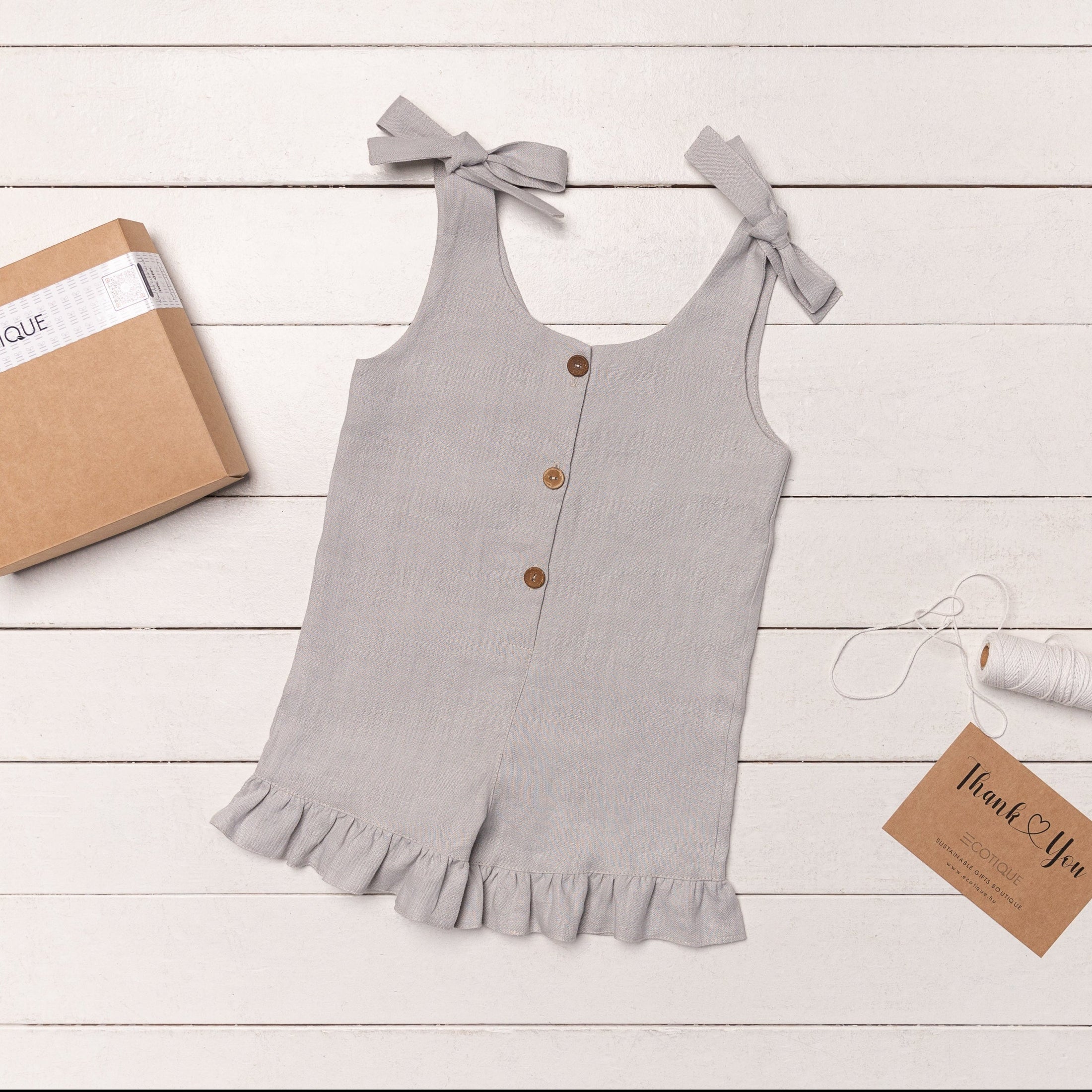 Linen Romper with Ruffles for Kids