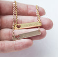 Load image into Gallery viewer, Personalized Name Bar Necklace Gift, Mom to Be Baby Name Love Heart
