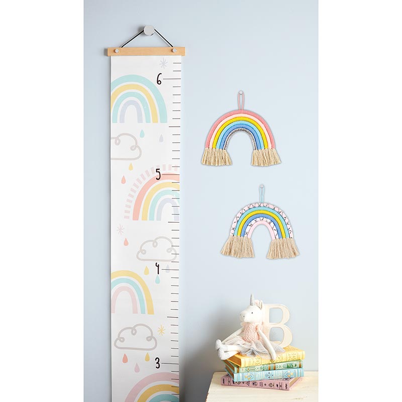 Rainbow 🌈 Kids Growth Chart | 65" Long Hanging Canvas Height Chart |