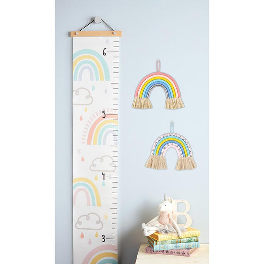 Rainbow 🌈 Kids Growth Chart | 65" Long Hanging Canvas Height Chart |