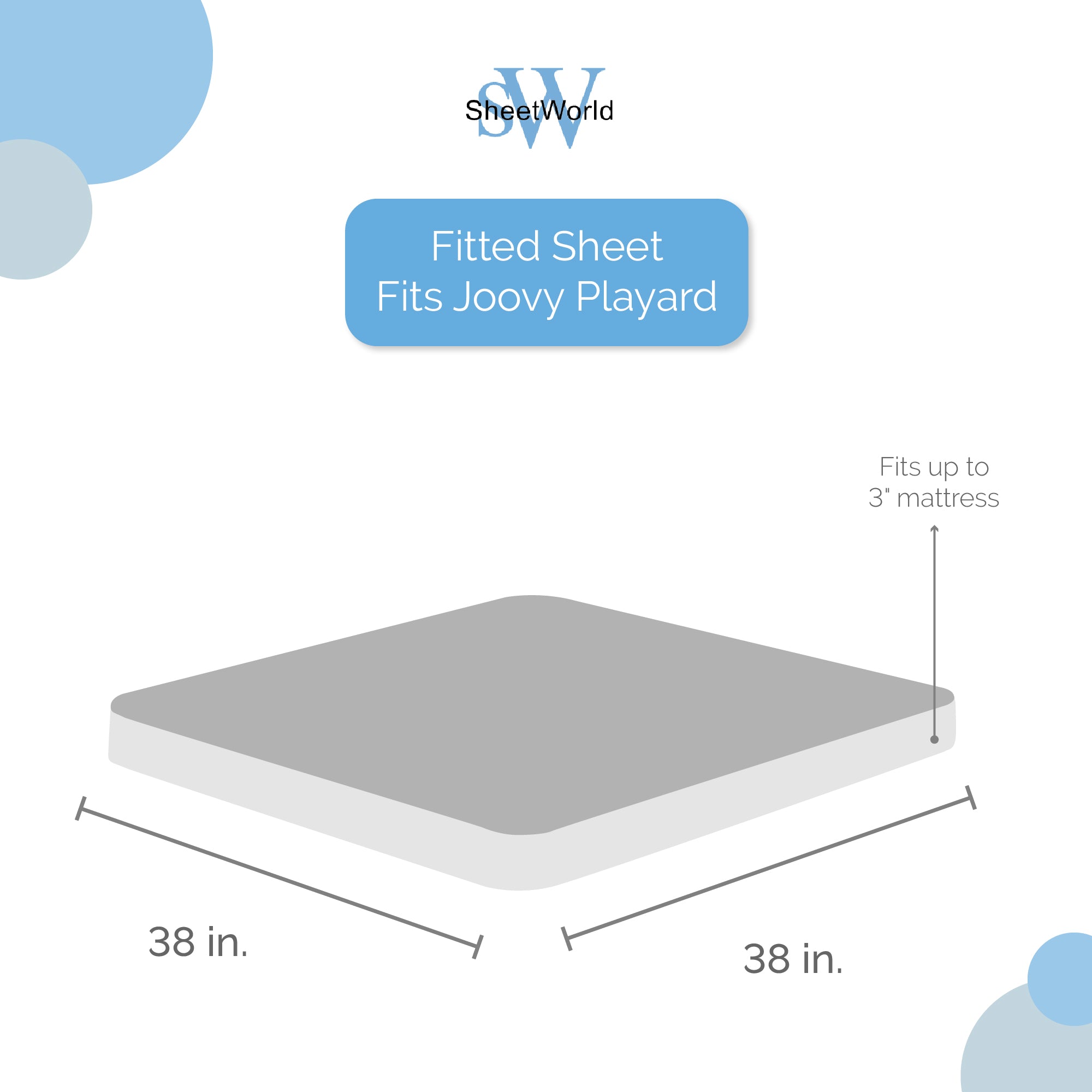 SheetWorld Fitted Square Play Yard Sheet Fits Joovy - 100% Cotton