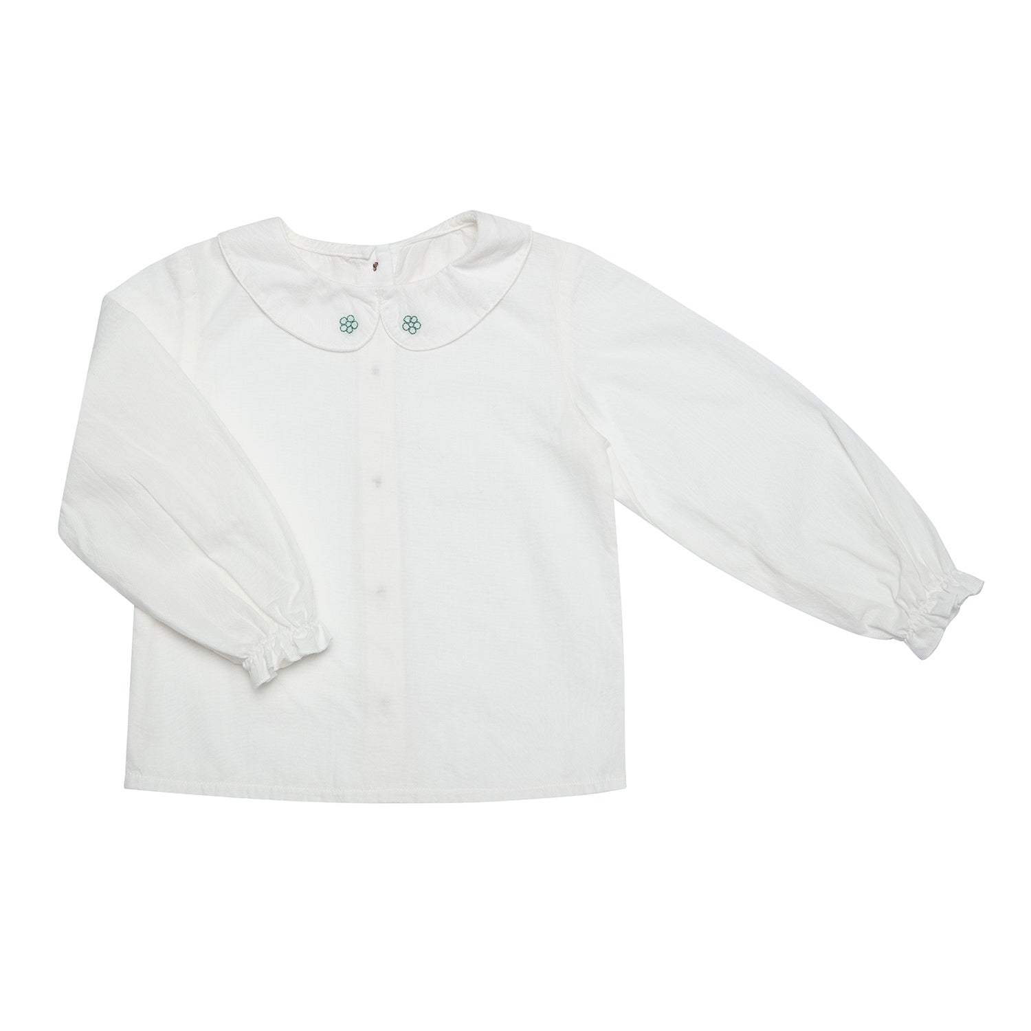 OrganicEra Organic Vual Baby Girl Peter Pan Collar Shirt Embroidery