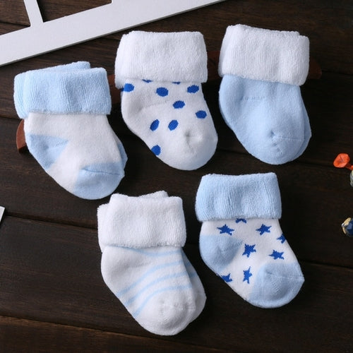 5/6pair/lot Unisex Non-skid Baby Shoe Socks 0-12months Cotton Baby Boy