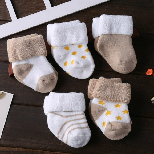 5/6pair/lot Unisex Non-skid Baby Shoe Socks 0-12months Cotton Baby Boy