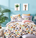 Load image into Gallery viewer, Fun Kids  Animal Prints 100% Cotton Reversible Duvet Cover Set
