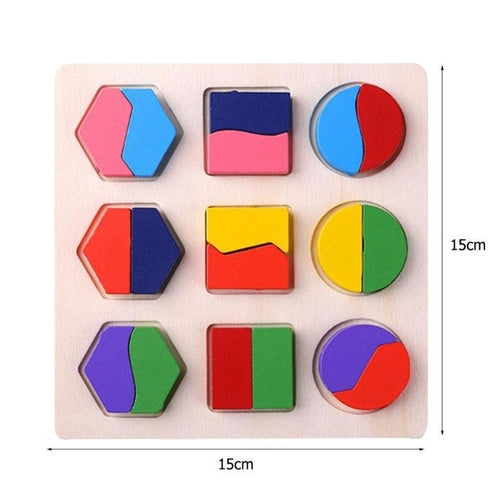 Montessori Baby Toys Kids 3D Wooden Puzzles Early Learning Baby Games