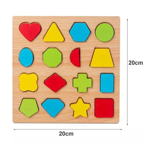 Montessori Baby Toys Kids 3D Wooden Puzzles Early Learning Baby Games