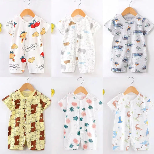 Newborn Boy Girl Summer Cotton Clothes Baby Short-Sleeved Thin Romper