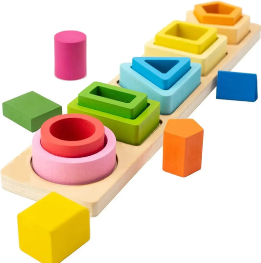 Children's Wooden Category Stack Toy Education Color Shape