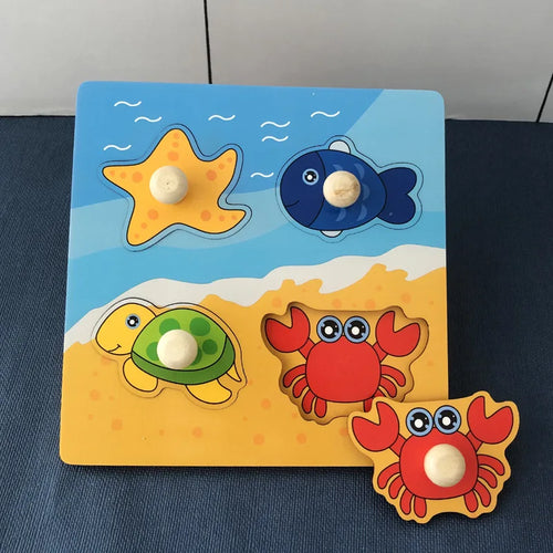 Baby Wooden Puzzles Montessori Toys 1 2 Years Toddler Toys Hand Grab