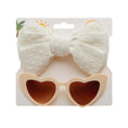 Load image into Gallery viewer, 2Pcs/Card Retro Heart Shape Baby Sunglasses & Headbands Set Swiss Dots
