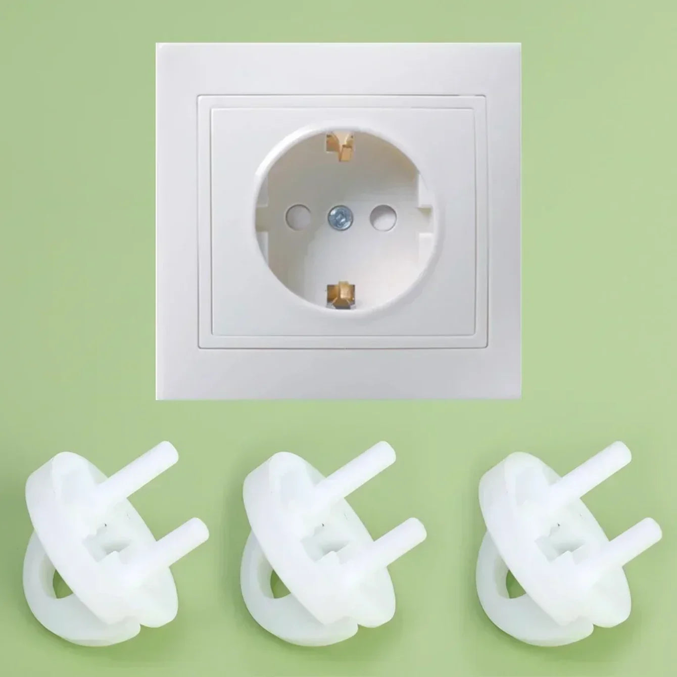 White Electrical Safety Socket Protective Cover Baby Care Safe Guard