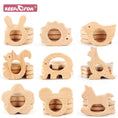 Load image into Gallery viewer, 1pc Baby Teether Wooden Food Grade Cartoon Animals DIY Kids Teething
