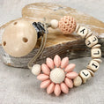 Load image into Gallery viewer, Custom Name Silicone Beads Wooden Ring Pacifier Clips Safe Teething
