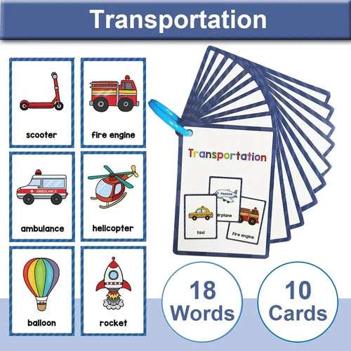 Montessori Kids Learning English Words Cards Kindergarten Teacher