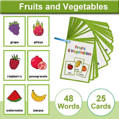 Montessori Kids Learning English Words Cards Kindergarten Teacher