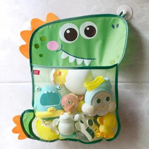 Baby Bath Toys Cute Duck Dinosaur Mesh Net Storage Bag Strong Suction