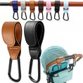 Load image into Gallery viewer, 1/2pcs PU Leather Baby Bag Stroller Hook Pram Rotate 360 Degree
