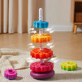 Load image into Gallery viewer, Spinning Wheel Toy Rainbow Tower Spin Tower Stacking Toys for Toddlers
