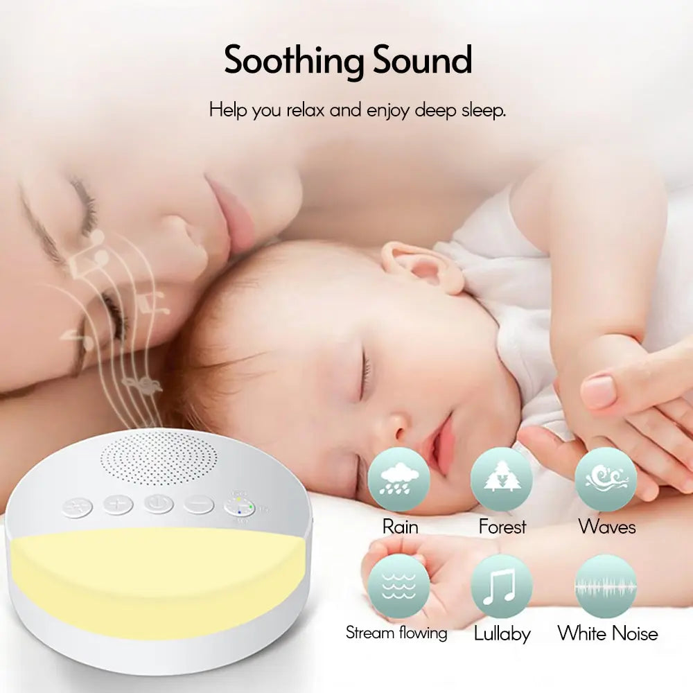 Baby White Noise Machine Kids Sleep Sound Player Night Light Timer