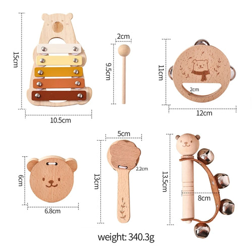 Baby Montessori Toys Cartoon Bear Percussion Instrument Toys