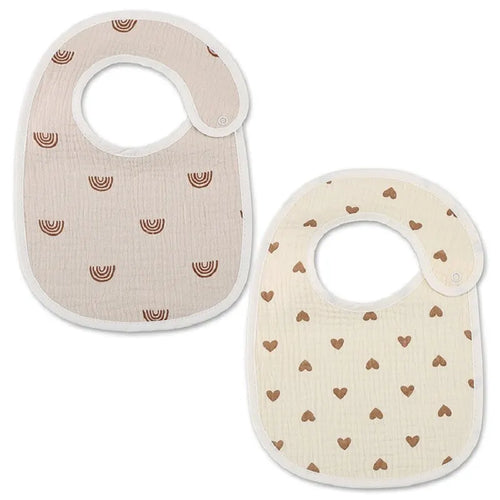 2pcs Cotton Gauze Baby Bibs U Shaped Newborn Infants Waterproof