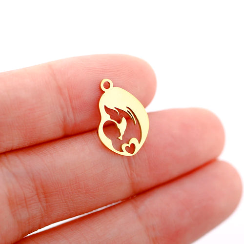 5pcs/Lot Stainless Steel Pendant Cute Baby Foot /Virgin Mary/Maternal