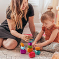 Load image into Gallery viewer, Wood Rainbow Stones Block Colorful Wooden Building Block Rainbow
