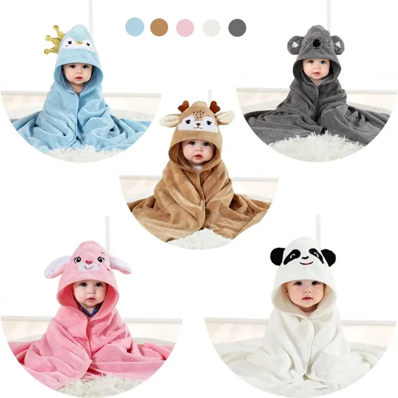 1 Piece Baby Bath Towel Super Absorbent Polyester Material Cute Animal