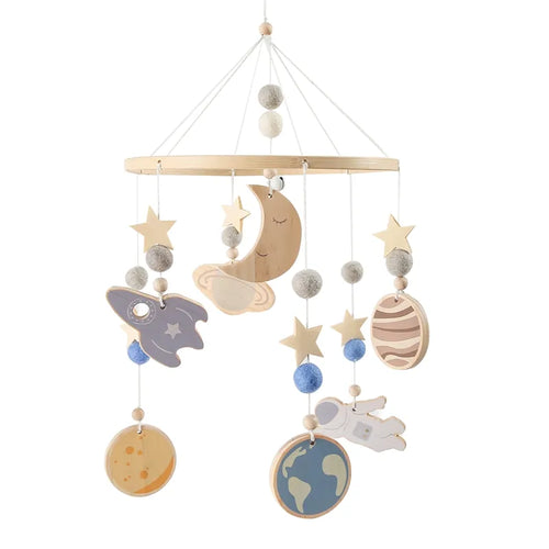 Baby Bed Bell Wood Mobile Toddler Rattles Toys Crib Bell Rattles Boho