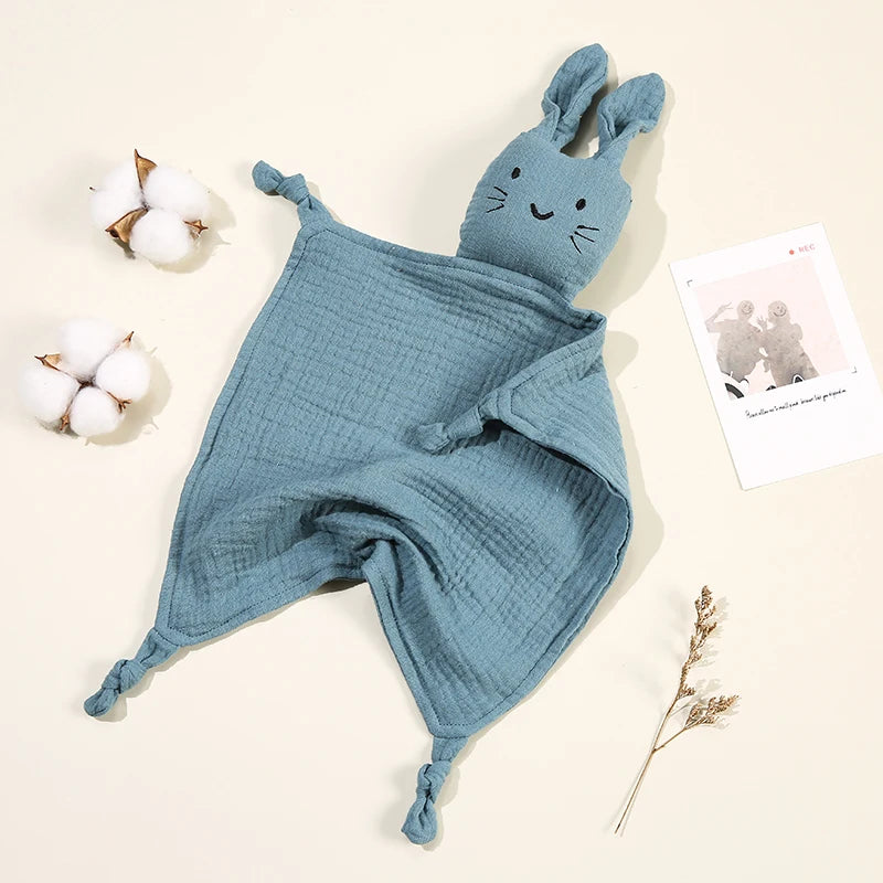 Baby Cotton Muslin Comfortable Blanket Cute Cat Doll For Infant Kids