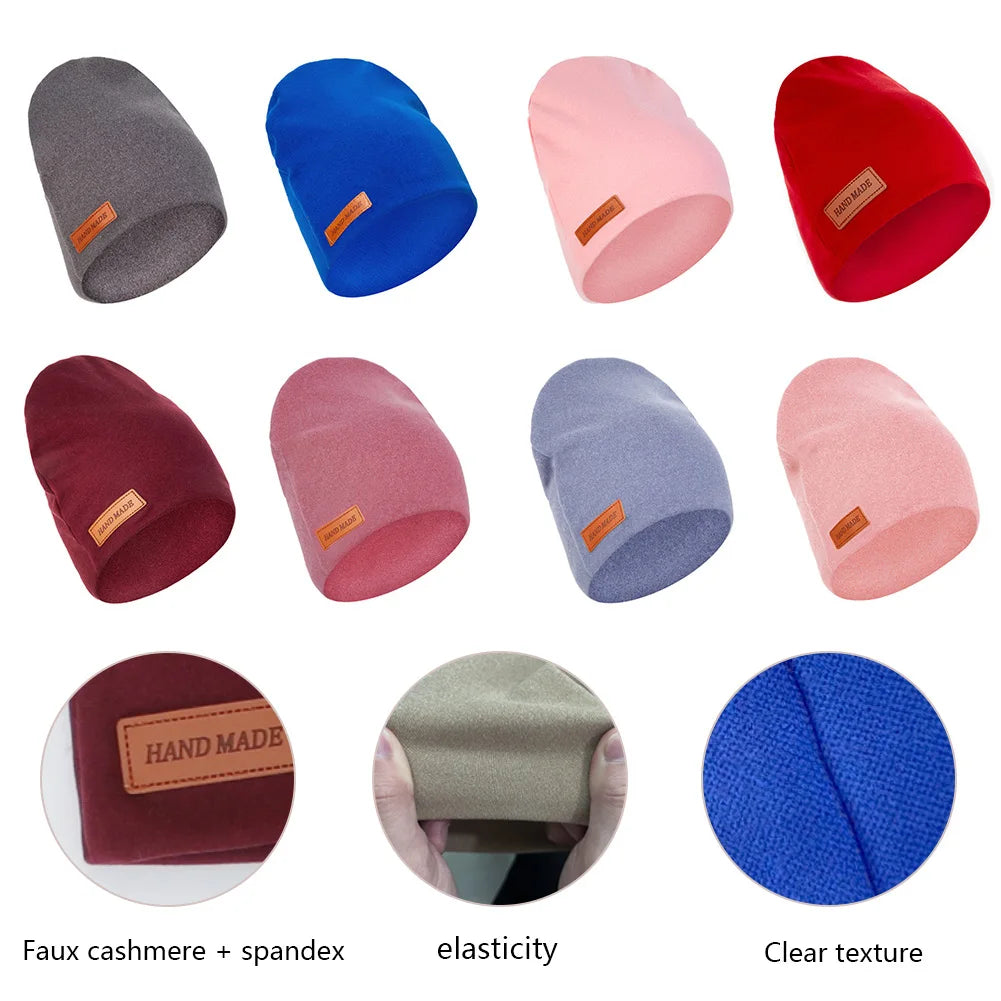 Solid Cashmere Baby Turban India Hats Newborn Boys Girls Autumn Winter