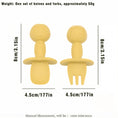 Load image into Gallery viewer, 2pcs Food Grade Children Wooden Handle Silicone Spoon Fork Cutlery
