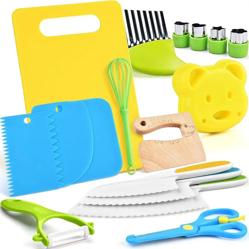 17pcs Montessori Kitchen Tools Cooking Set - Real Cooking Experience