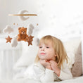 Load image into Gallery viewer, Baby Wooden Bed Bell Mobile Hanging Rattle Toys Teddy Velvet Bear
