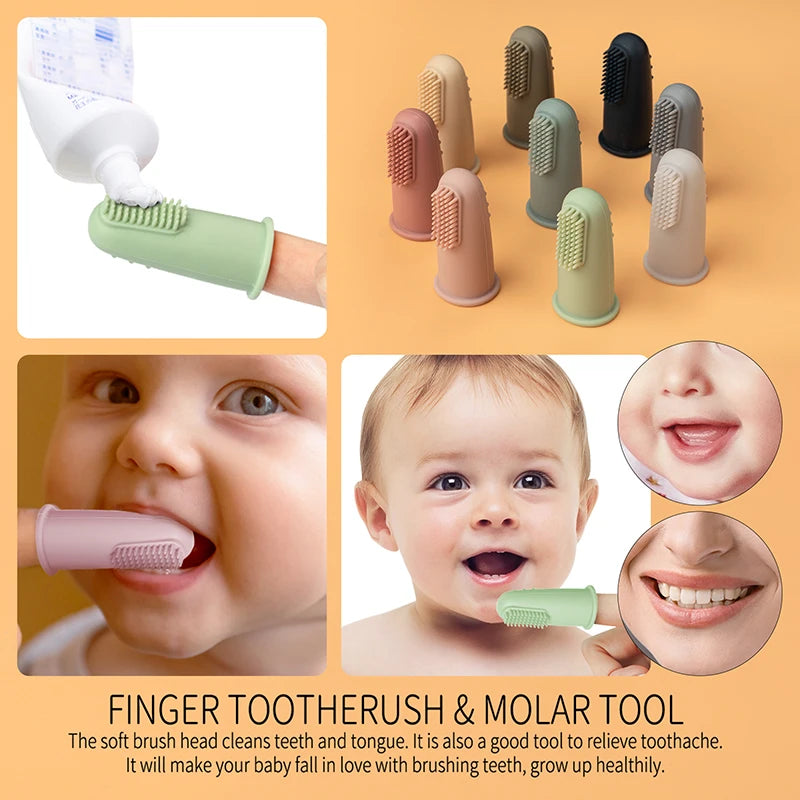 Baby Soft Finger Toothbrush BPA Free Silicone Infant Tooth Teeth Clean