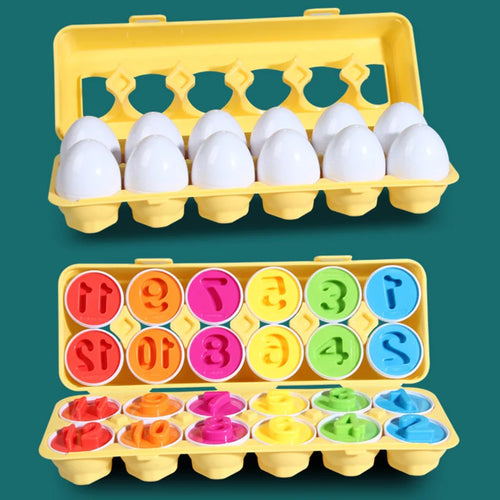 12 Matching Eggs Montessori Sensory Baby Toys Easter Eggs Chicken