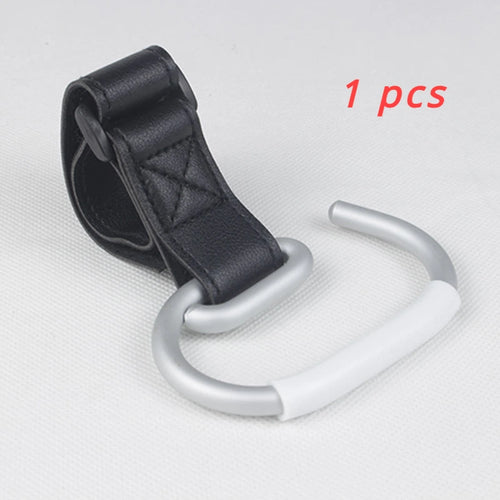 1-2Pcs PU Leather Stroller Hooks Rotate 360 Degrees Multifunctional