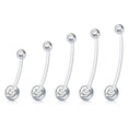 Load image into Gallery viewer, Pregnancy Belly Button Rings Long Bar Sport Maternity Flexible
