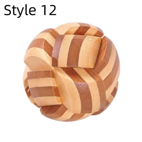 New Wooden Kong Ming Lock Lu Ban Lock IQ Brain Teaser Educational Toy