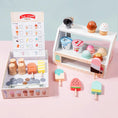 Load image into Gallery viewer, Wooden Ice Cream Counter Playset for Toddler Toys,  Montessori Pretend
