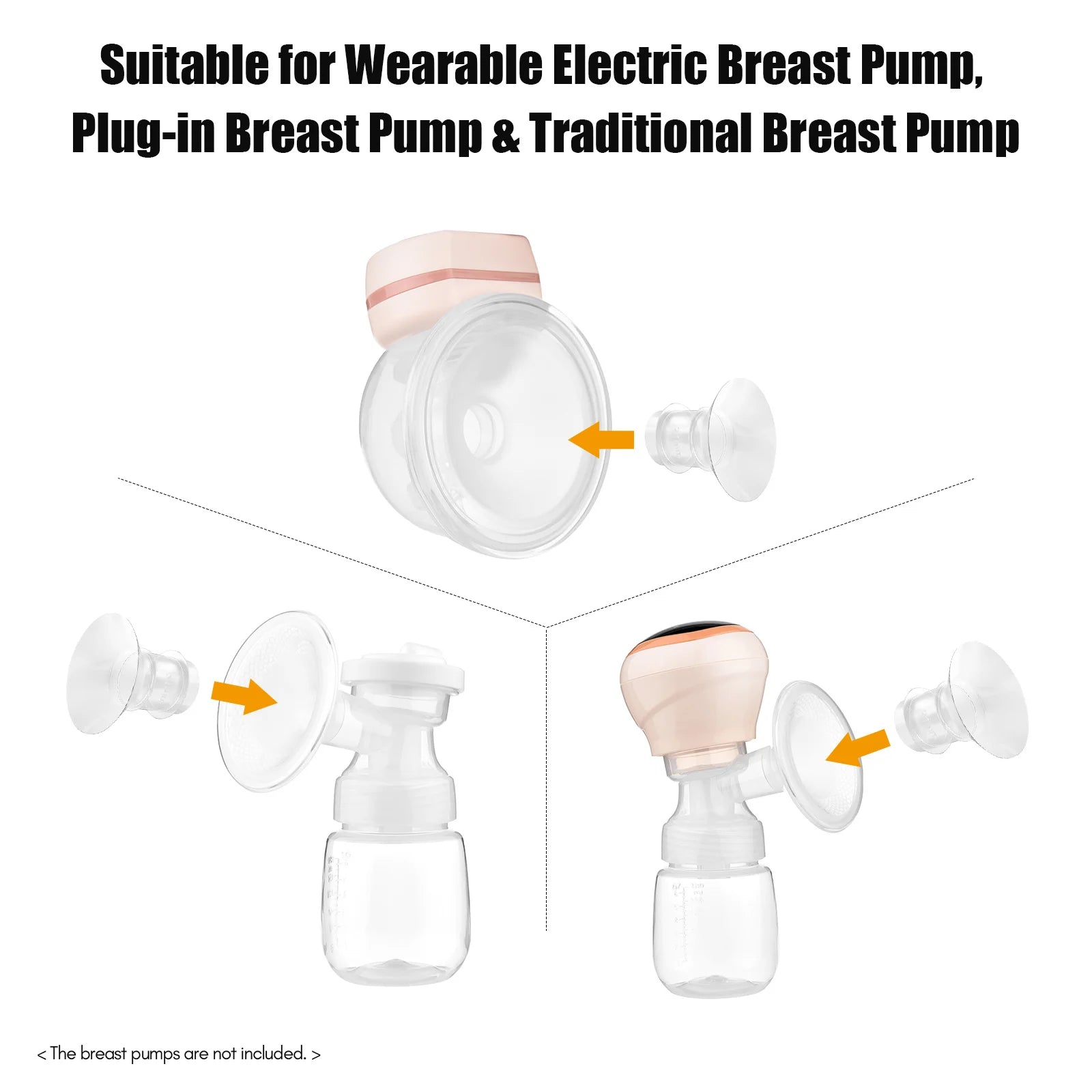 3PCS Breast Milk Pump Flange Inserts Breast Shield Converter Practical