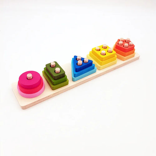 Children's Wooden Category Stack Toy Education Color Shape