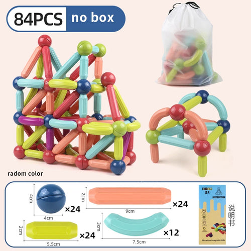 Magnetic Constructor Blocks Set Toys for Kids Magnet Stick Rod