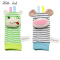 Load image into Gallery viewer, Cartoon Plush Socks Wrist Strap Rattles Baby Toys 0-12 Months Newborn
