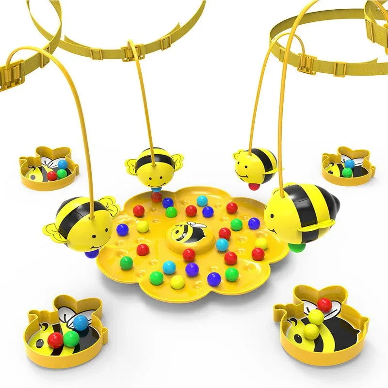 Montessori Kid Magnetic Fishing Bee Board Game Toy Hungry Bee Eat