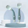 Load image into Gallery viewer, Green BAP Free Children Learn To Eat Training Tableware Twist Fork
