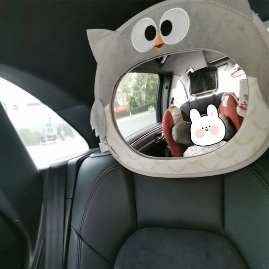 Infant Hanging Rear Mirror Auto Cute Cartoon Animal Plush Car Pendant