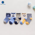 Load image into Gallery viewer, 5 Pair/Lot Lovely Baby Socks Girl Dinosaur Ship Plane Skarpetki Boy
