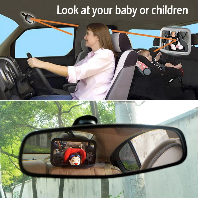 Baby Car Mirror Adjustable Car Back Seat Rearview Facing Headrest